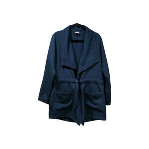 New Balance Womens Studio Belted Trench Jacket Size XL ? Navy Yoga Quilted